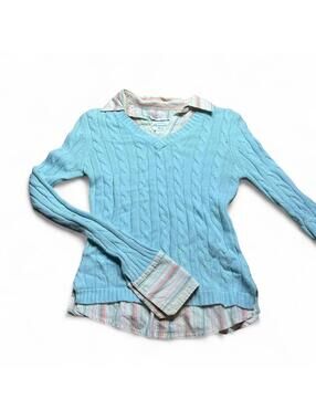 y2k Aeropostale layered sweater collared button up